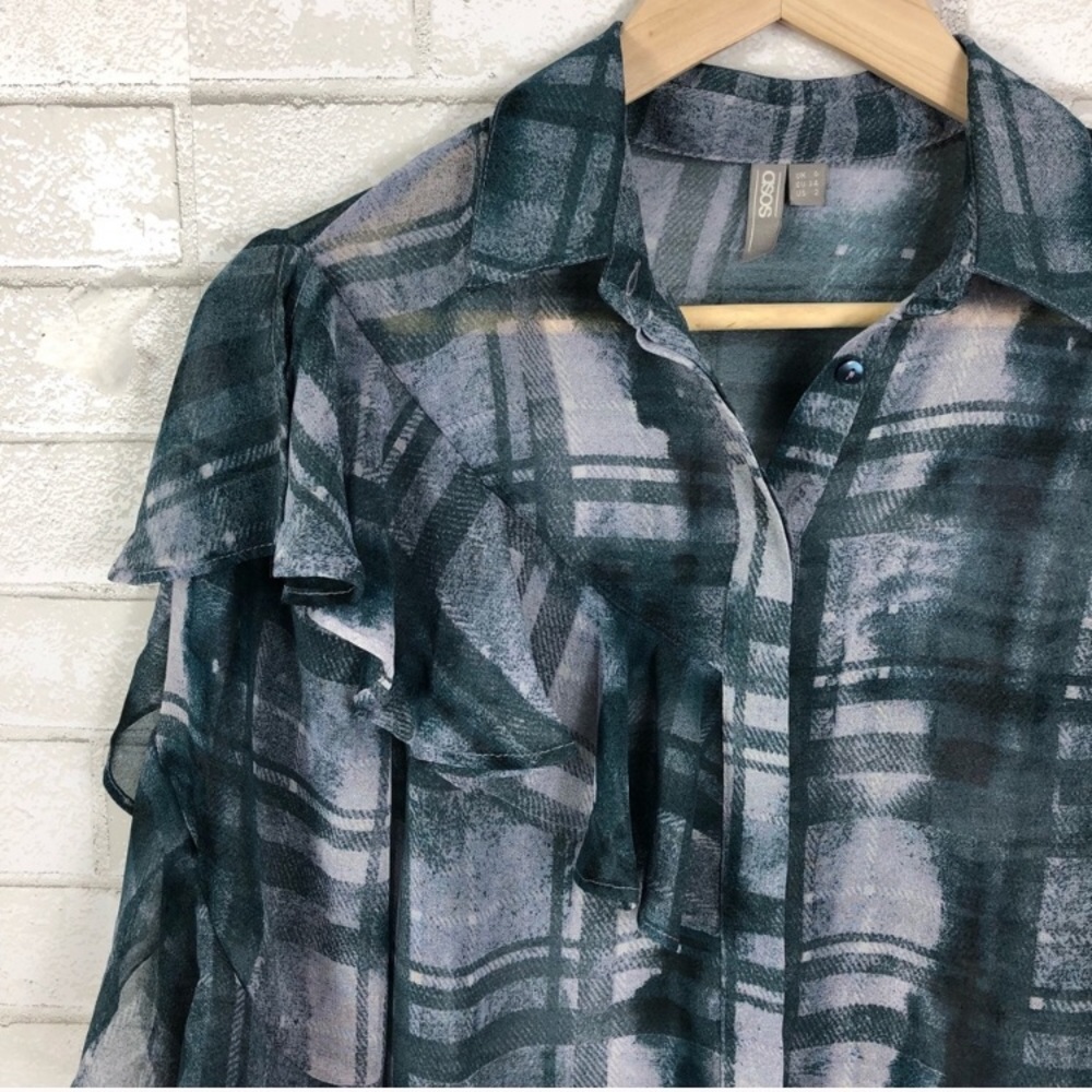 ASOS Button Down Blouse. Ruffle - Picture 2 of 8